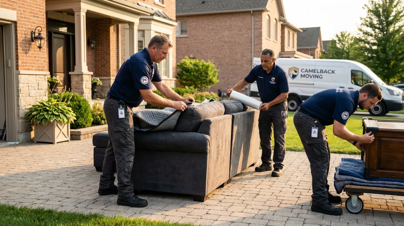 Large estate moving crew wrapping furniture in Humboldt, IA