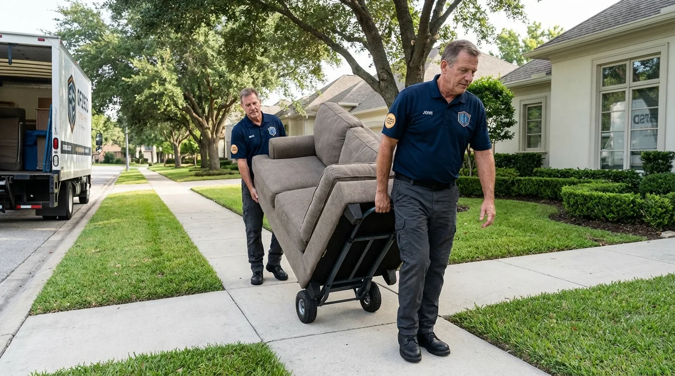 Local residential moving crew loading furniture in Humboldt, IA
